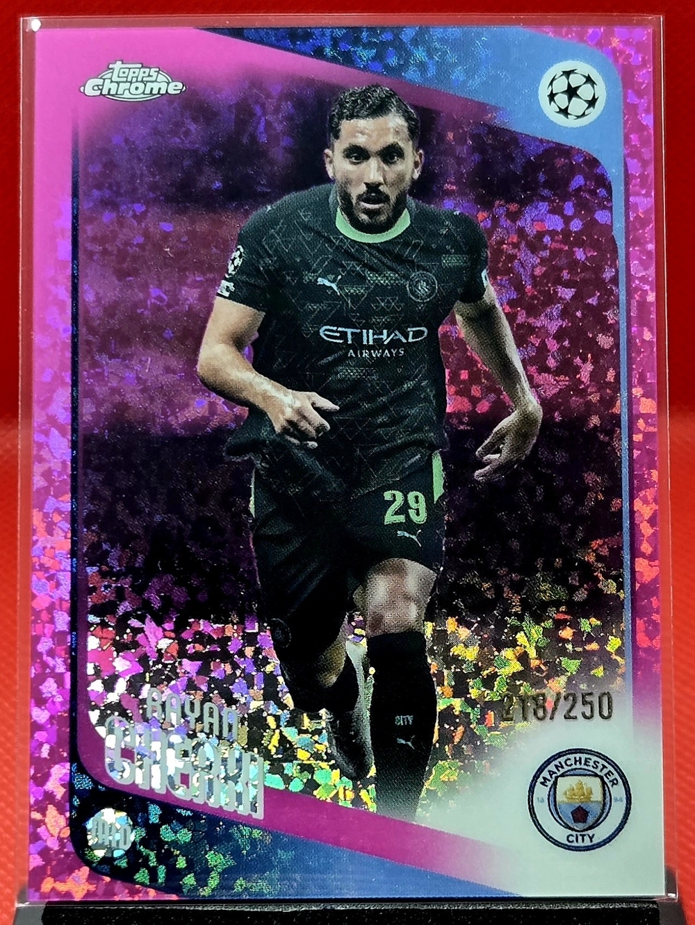 Topps Rayan Cherki Soccer Card — PINK SPARKLE  /250